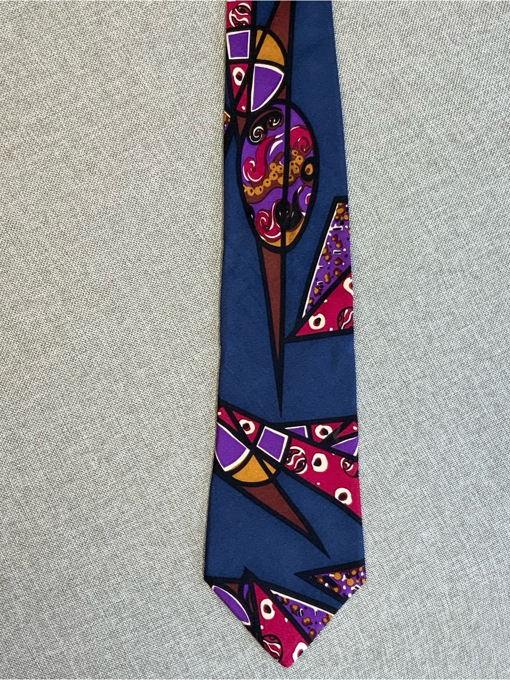 Adolfo Extra Long Silk Abstract Tie Made USA - Picture 2 of 5